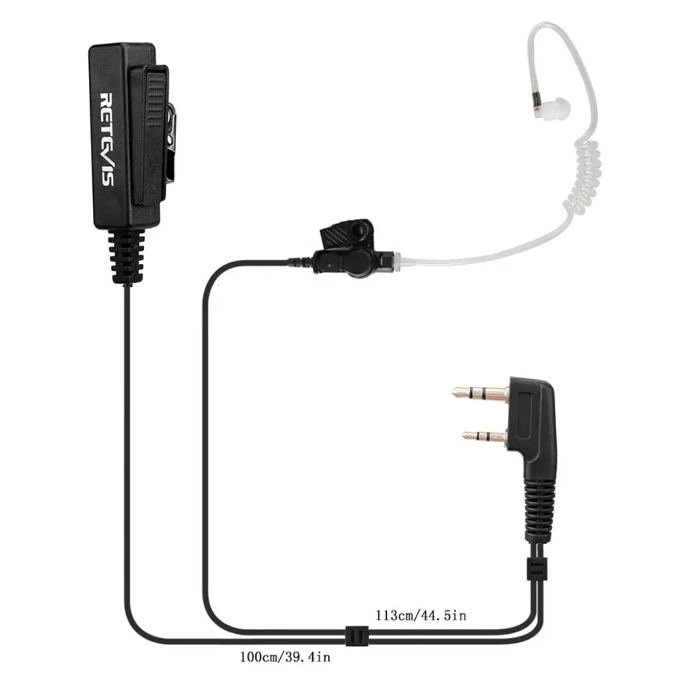 RETEVIS 2 PIN Скрытая Акустическая трубка наушник микрофон для KENWOOD радио QUANSHENG TYT BAOFENG