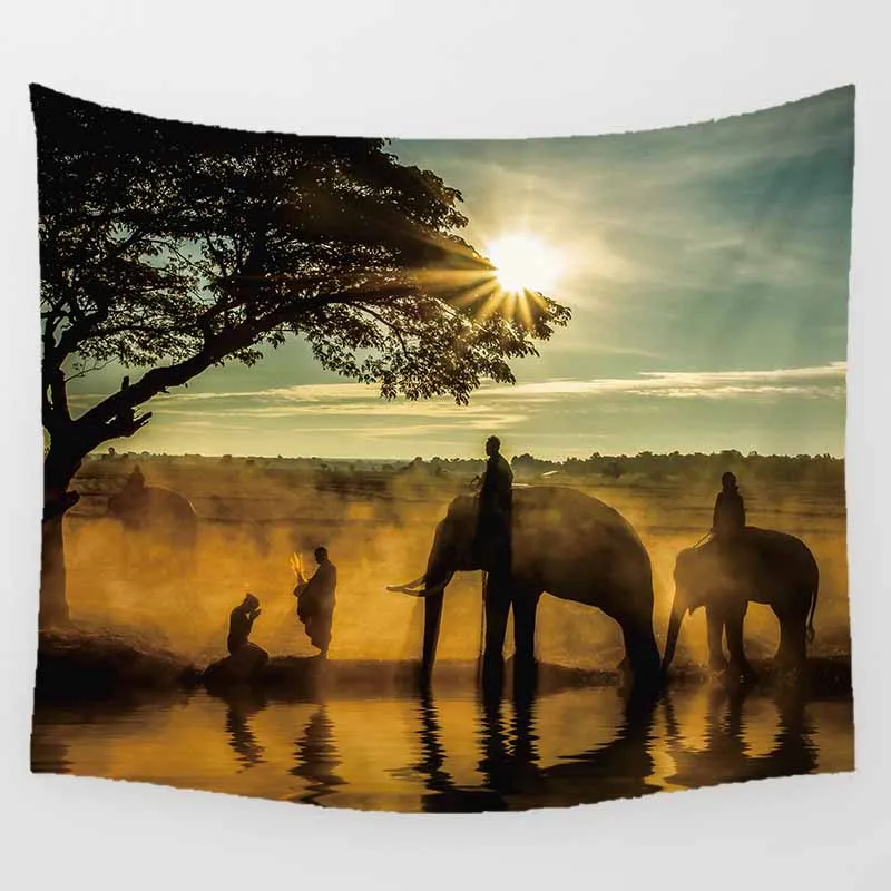 Морской пляж пейзаж hd печать большие пляжные гобелен с рисунком мандалы