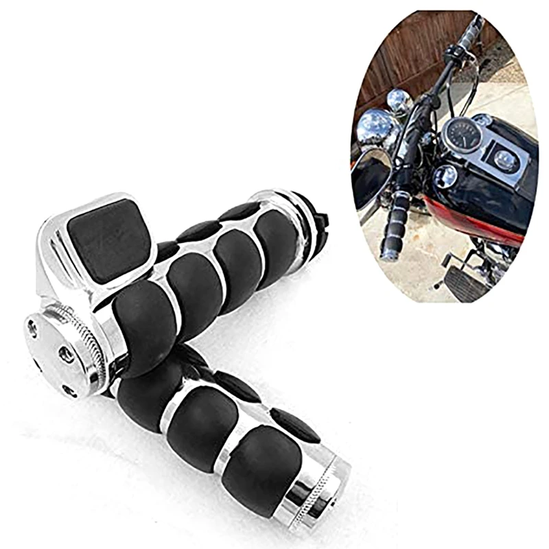 

25mm Universal Motorcycle Handle Bar Hand Grips Aluminum&Rubber Handle Replacetment for Kawasaki Yamaha Suzuki