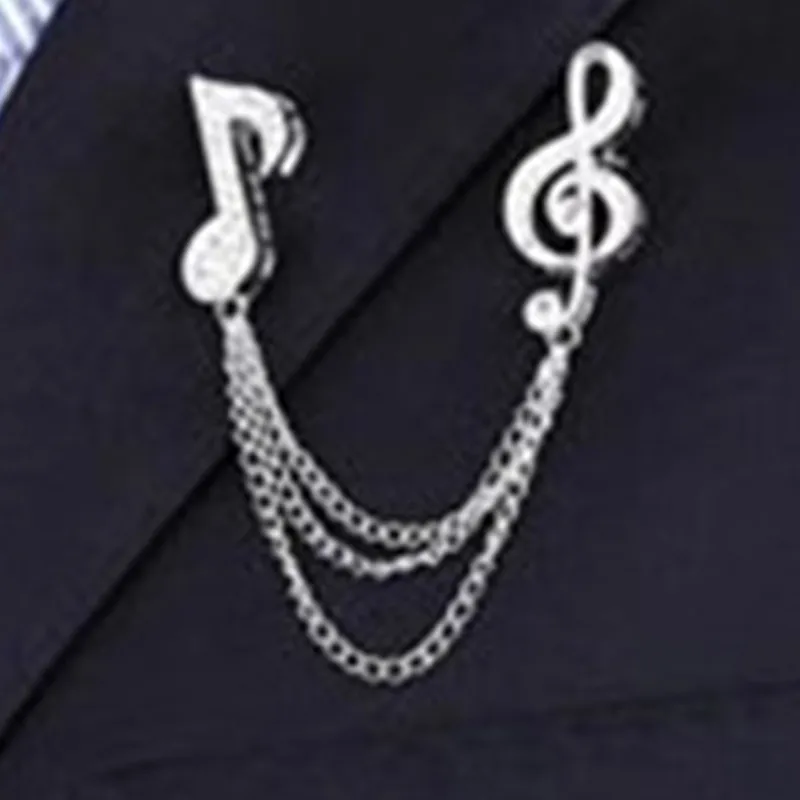 Роскошные Броши с кристаллами в виде музыкальных нот булавка для женщин и мужчин