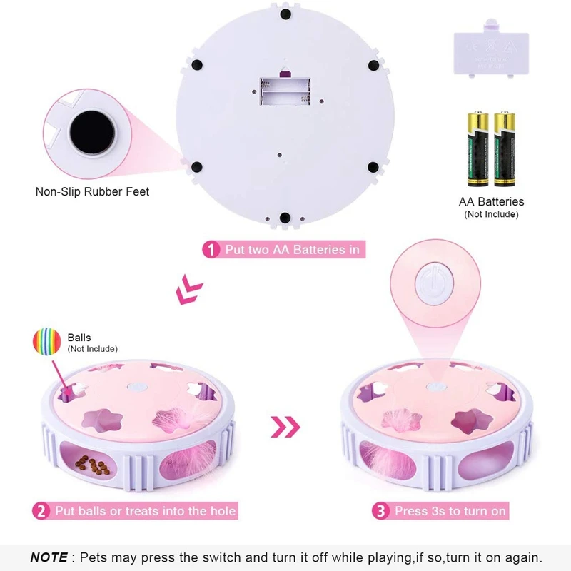 Интерактивная игрушка-перо для кошек с вращающимися перьями развлечений в