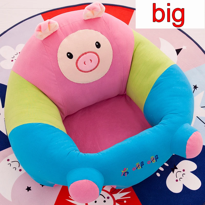 big Pig-Only Cover Детские сиденья и диван только покрытие без наполнения дети мультфильм корона сиденье Дети бархат стул кожи малыша для дивана лучшие подарки - Цвет: big Pig-Only Cover