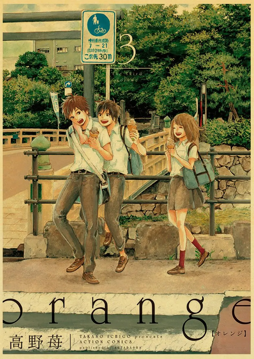 WTQ японское аниме оранжевая Картина на холсте винтажные Ретро плакаты Настенный