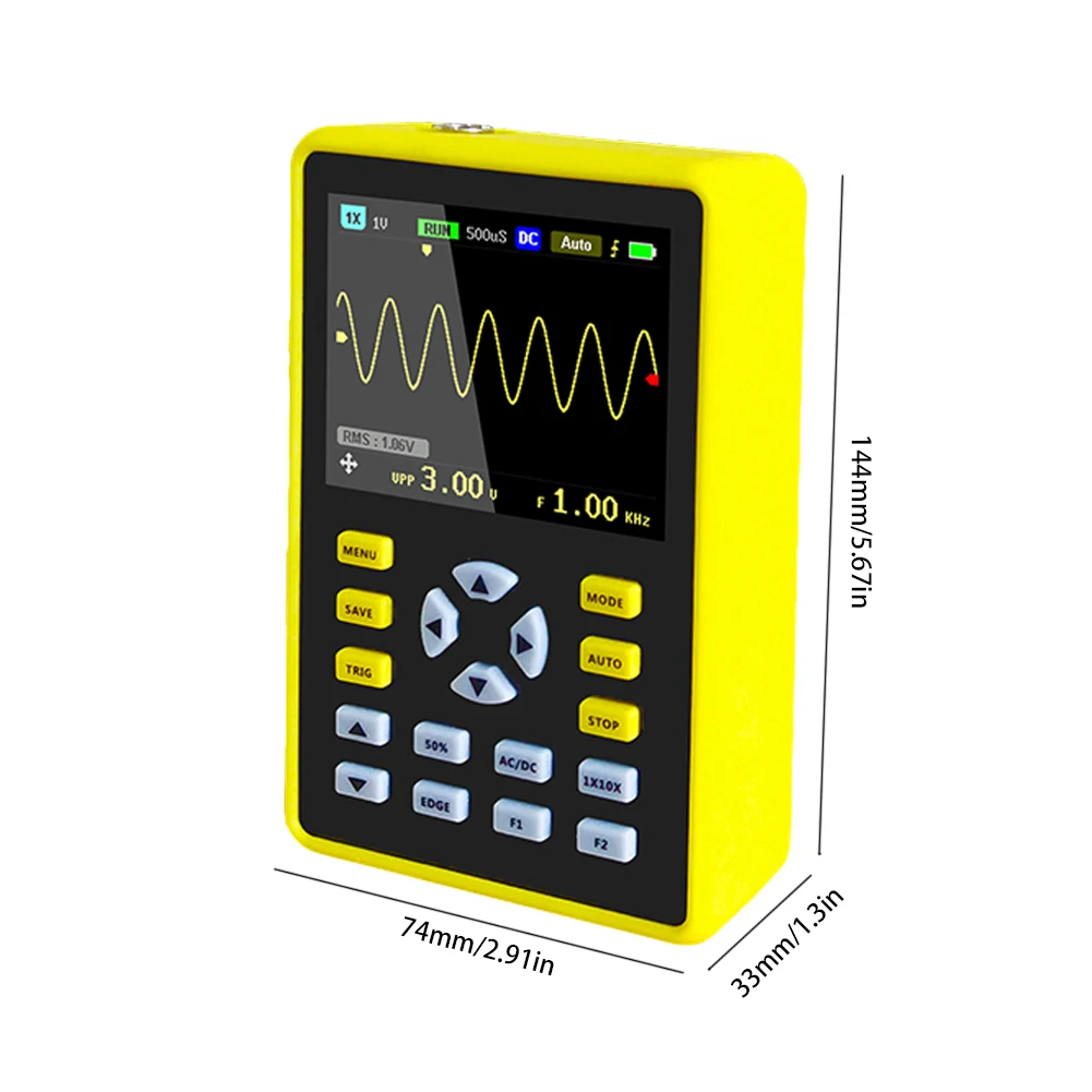 

2.4-inch Screen Digital LCD Display Screen Oscilloscope 500MS/s Sampling Rate 100MHz Analog Bandwidth Support Waveform Storage