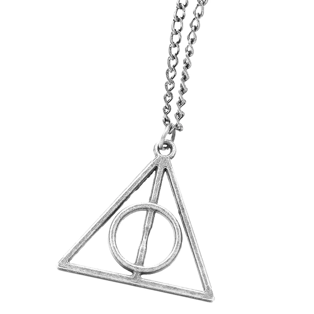 С модным треугольным Луна Дары смерти кулон ожерелье в винтажном стиле Для