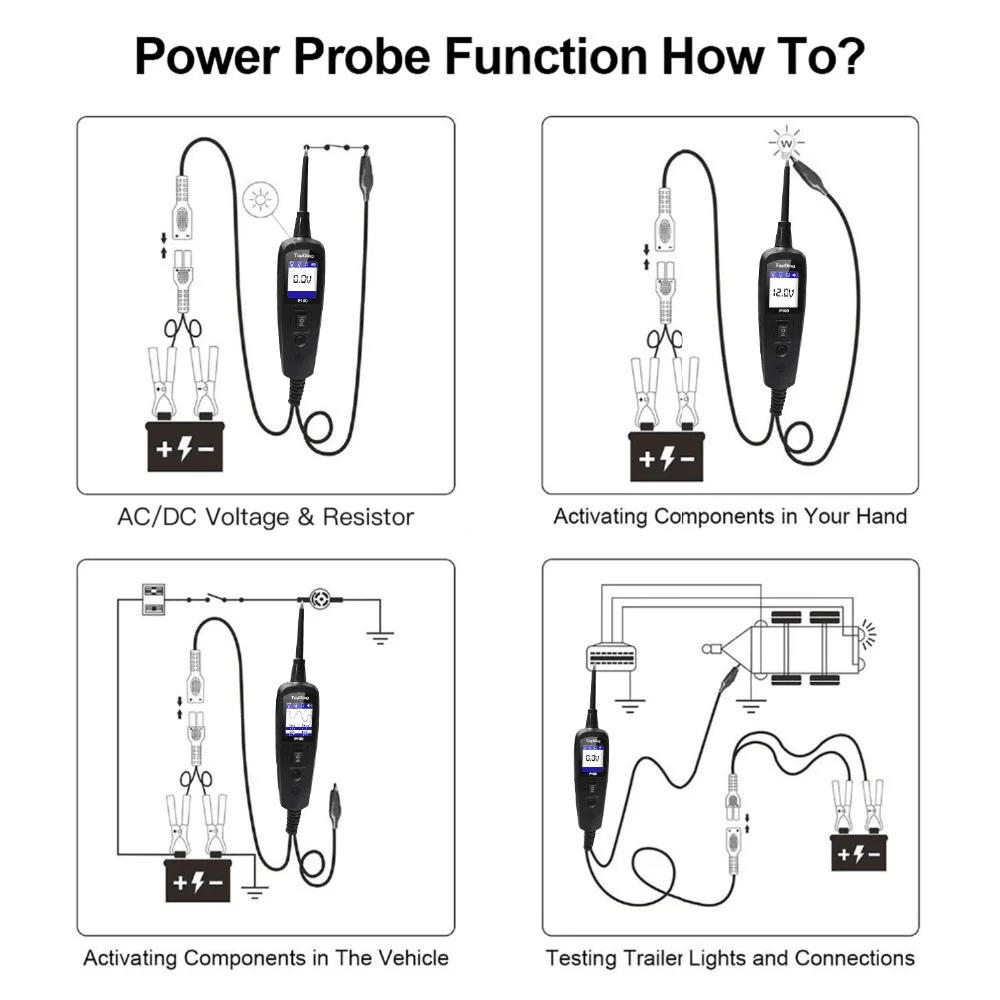 Тестер электрической цепи P100 датчик мощности больше мощности, чем AUTEK YD208 Autel PS100 Автоматическая Электрическая система тестирование ручка