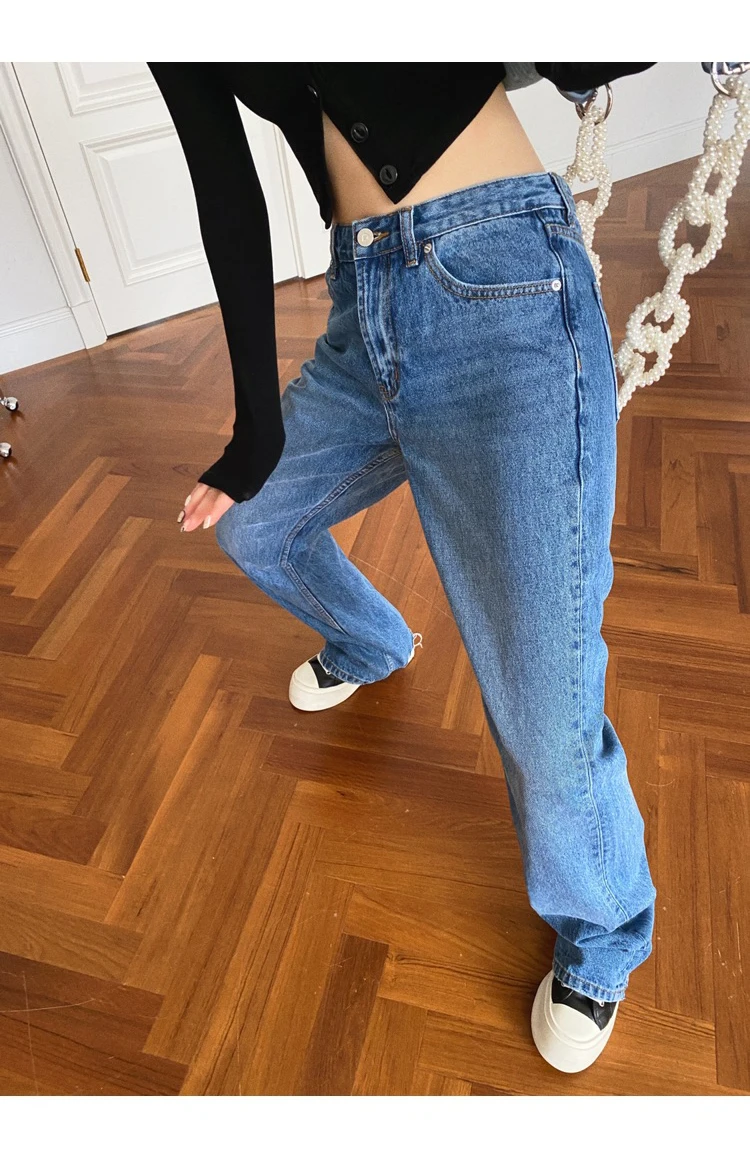 

2021 Spring Woman Jeas New High Waist Jeans For Women Slim Fashionable Casual Straight Flare Denim Pants