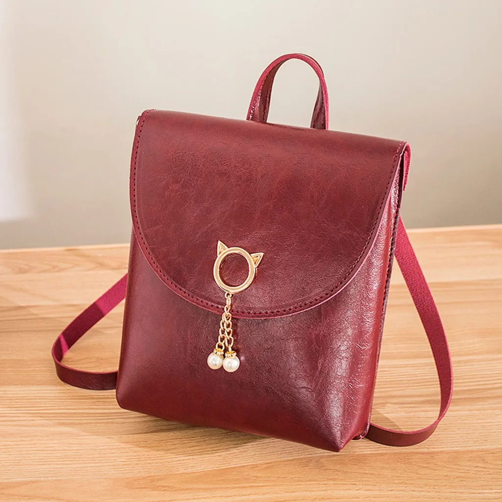 Кожаный рюкзак для женщин маленькая сумка модная женская на плечи маленький с