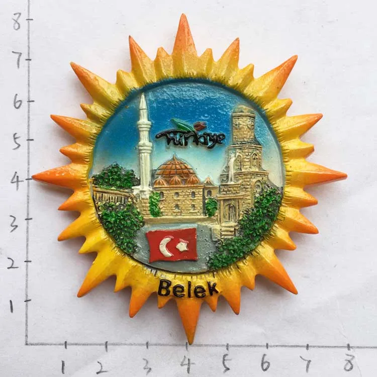 Сувенирная магнитная наклейка на холодильник "Мир туризма" Германия Индия Вьетнам Египет Порт-Саид Турция.