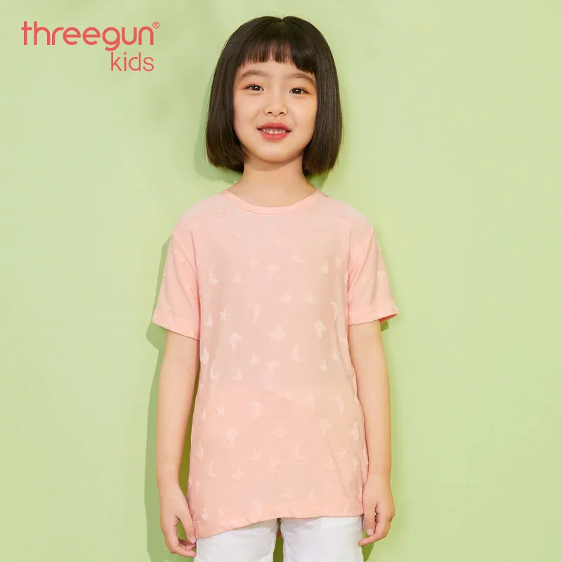 

Детская футболка из модала THREEGUN X Disney, супермягкий дышащий топ с коротким рукавом для мальчиков и девочек, летняя одежда