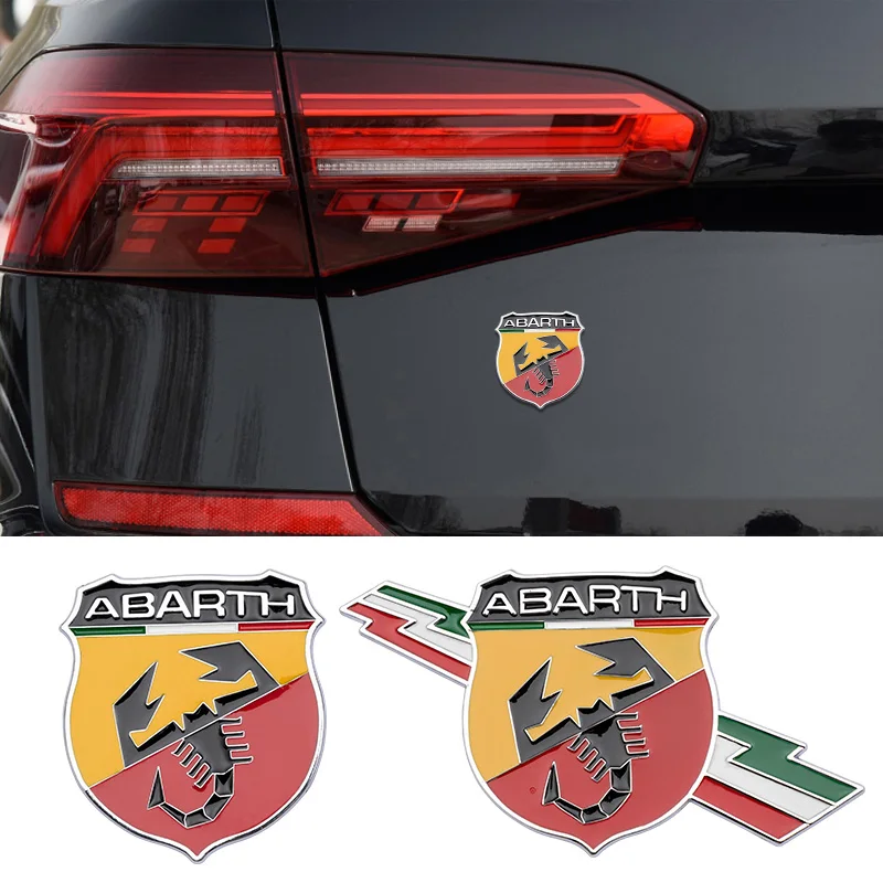 

3D Metal Car Styling Abarth Scorpion Logo Sticker Badge Emblem Decal For Fiat Punto 124 125 125 500 Bravo Decoration Accessories