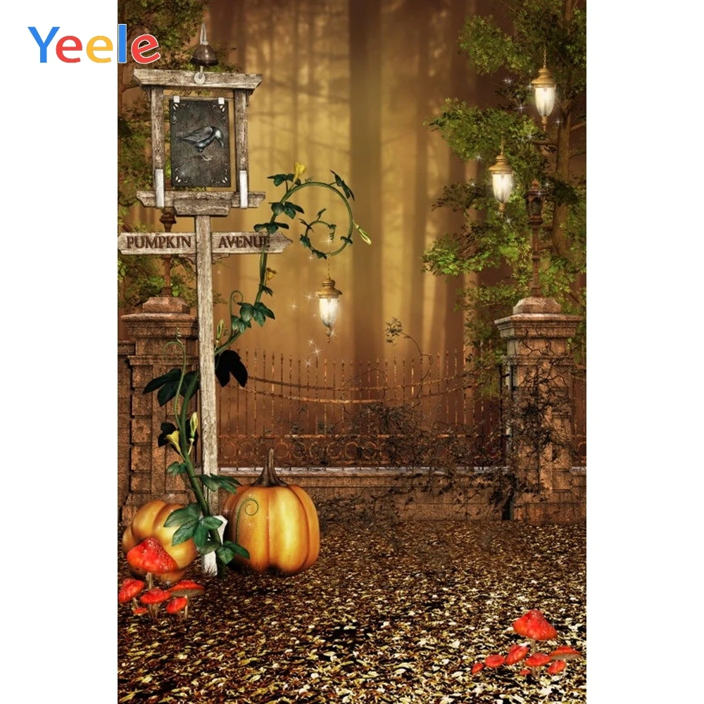 Виниловый фон для фотосъемки Хэллоуин Тыква гриб мечта лес портрет | Электроника
