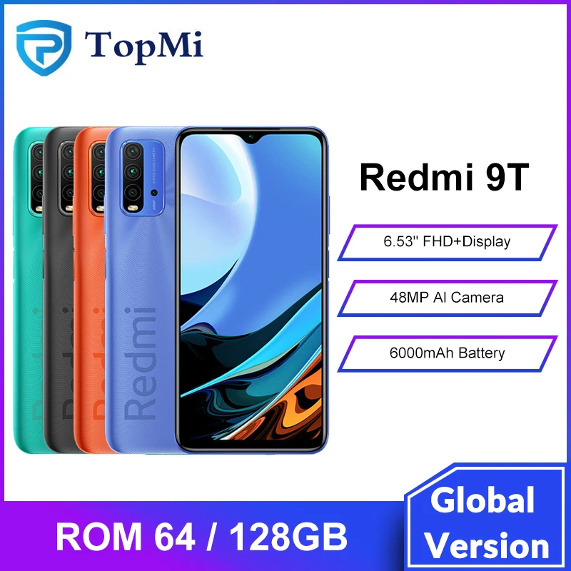 Глобальная версия Xiaomi Redmi 9 T 4 Гб RAM 64 ГБ/128 ГБ ROM т Мобильный телефон Snapdragon 662 Octa Core 48MP