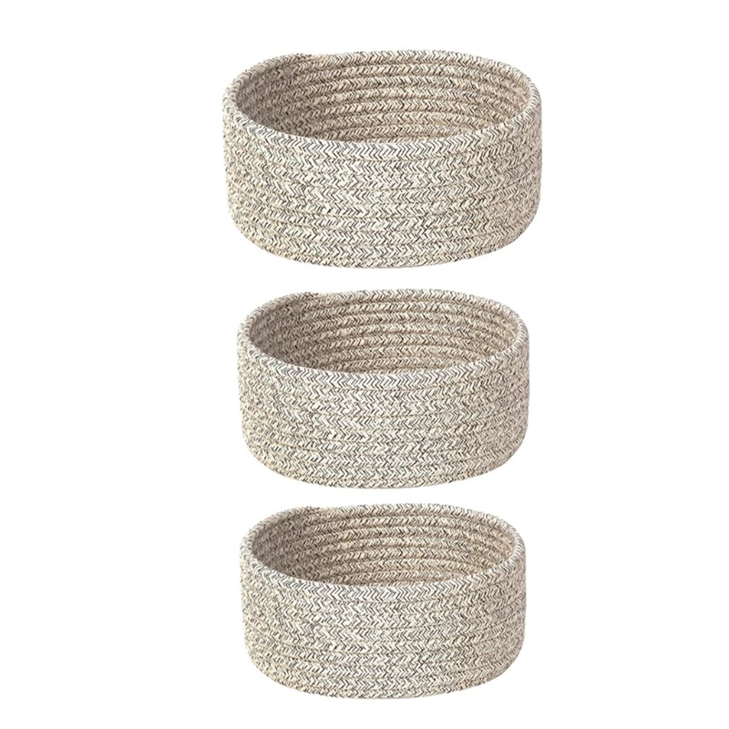 

Плетеный вручную лоток для хранения пищевых продуктов из хлопковой веревки для завтрака, закусок, мелочей