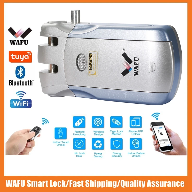 

Wafu HF-010 Smart Lock Wifi APP Wireless Electronic Door Lock Phone Control Invisible Lock Remote Control Indoor Touch Locks