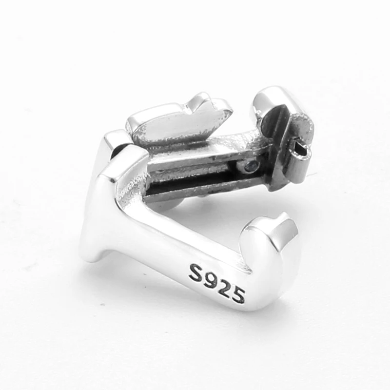 Новый розовый бант с надписью подвеска J 925 пробы Серебряные Зажимы бусины