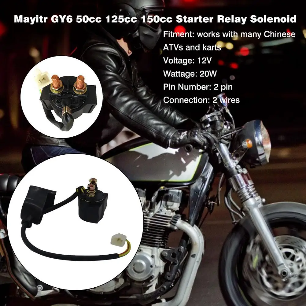 

Mayitr Relay For GY6 50cc 70cc 90cc 110cc 125cc 150cc Starter Relay Solenoid For Chinese Scooter ATV Karts