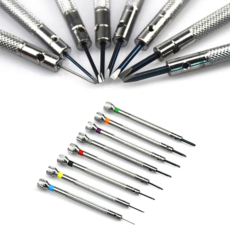 

13PCs Metal 0.6-2.0mm Screwdrivers Set Professional Slotted Cross Screwdriver Kit Repair Tools For Watchmakers Watch Mobile PDAs