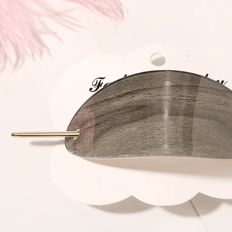 Модные заколки для волос женщин элегантные овальные акриловые бриллиантовые