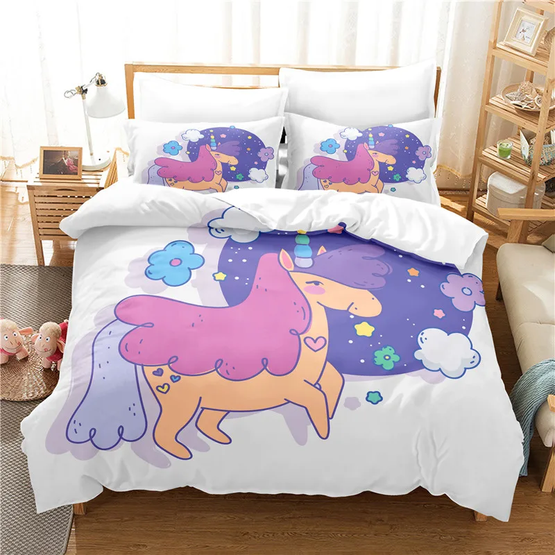 

Lucky Unicorn Bedding Set Duvet Cover Set 3d Bedding Digital Printing Bed Linen Queen Size Bedding Set Fashion Design