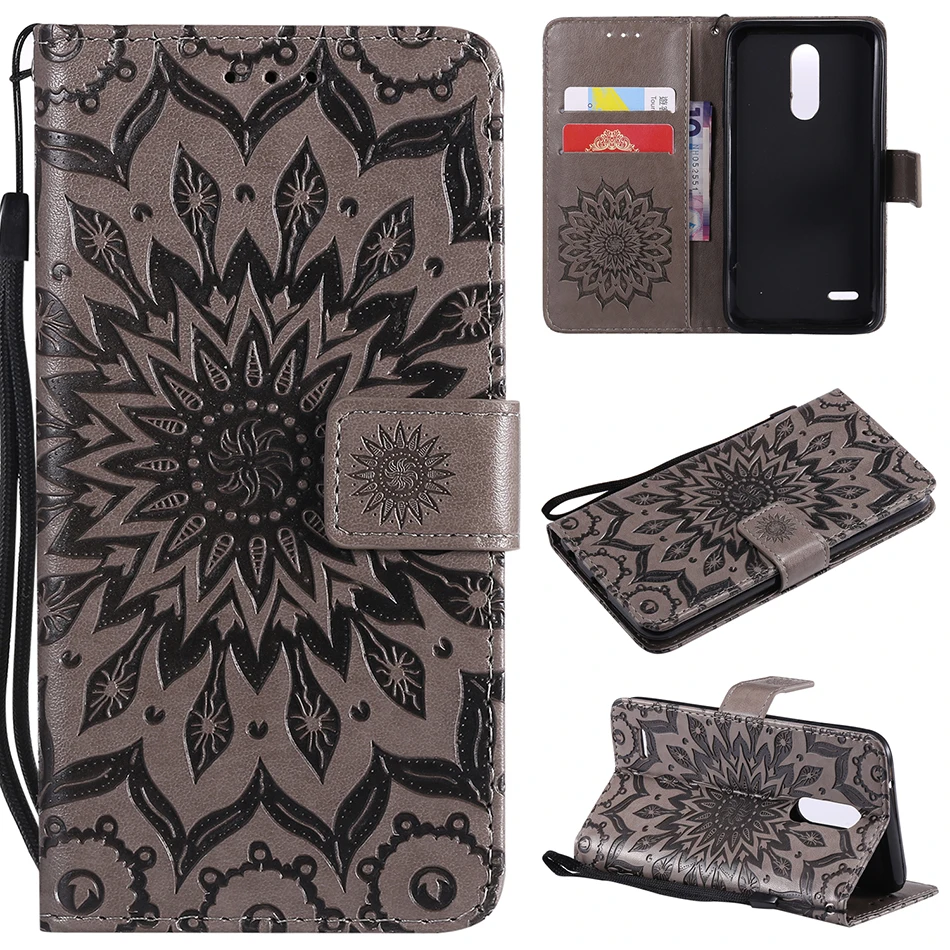Чехол для телефона с откидной крышкой и отделением карт Sunflower LG K30 K8 K9 K10 K11 2018 Aristo 2