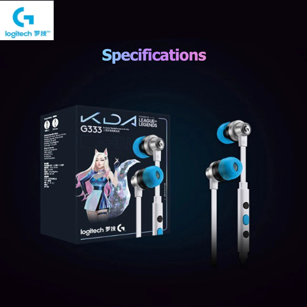 

Logitech G333 3.5mm KDA Limited Edition In-Ear Gaming Headphones with Microphone USB for Laptop PC Gaming LOL K/DA Earphone