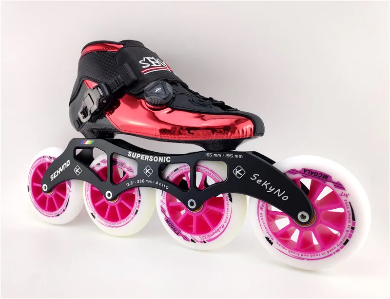 Model 2 4 колеса трек гоночные скоростные коньки patines marathon road золотые роликовые коньки обувь из углеродного волокна 90 100 110 для детей и взрослых - Цвет: Model 2