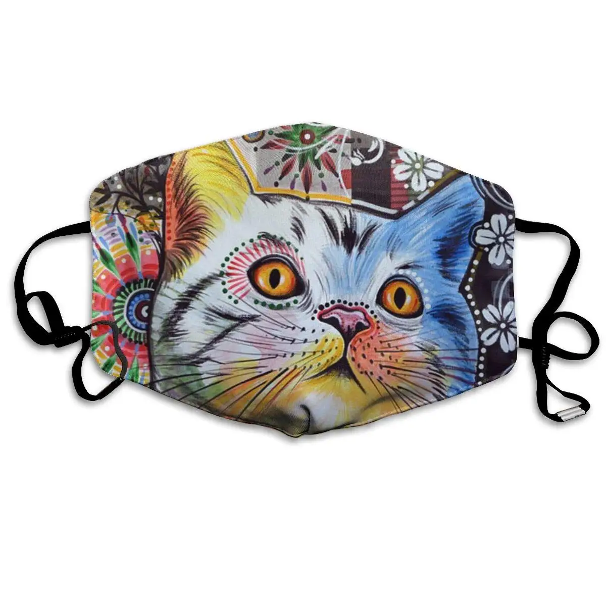 

Mouth Mask Cat Portrait Print Masks - Breathable Adjustable Windproof Mouth-Muffle, Camping Running for Women and Men