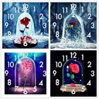 Полноформатная алмазная живопись Dpsprue, вышивка крестиком с часовым механизмом, мозаика 5D сделай сам, цветок, квадратный, Круглый, 3d вышивка, подарок