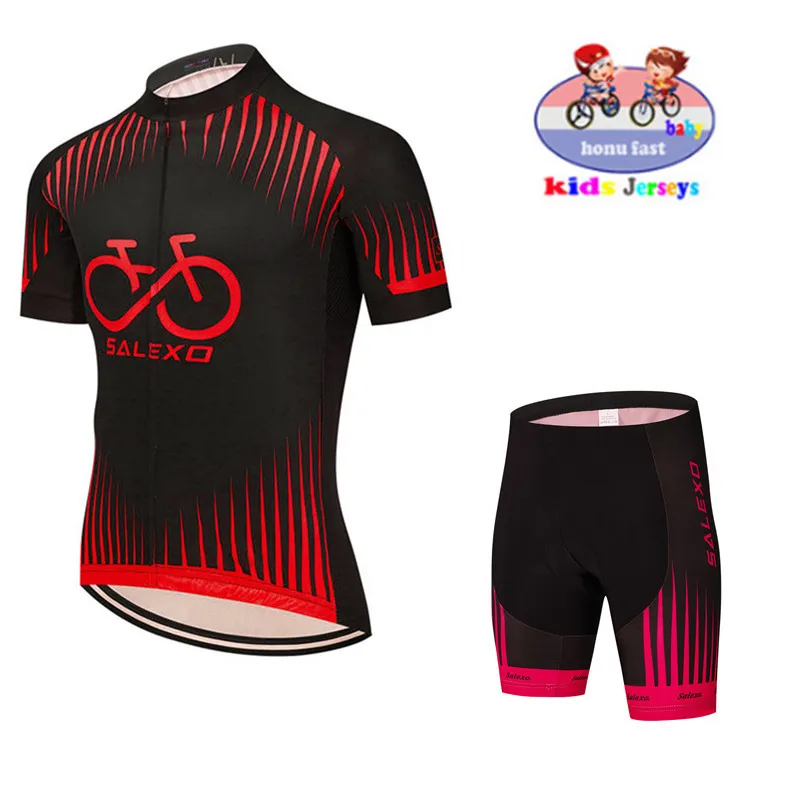 

2021 new children's bicycle clothing summer children's cycling clothing suit short-sleeved breathable children's sportswear suit
