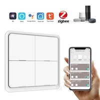 tuya smart home zigbee scene switch wireless panel multichannel custom settings app remote control double sided tape install