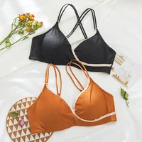 wasteheart new for women fashion orange pink sexy lingerie bras cotton panties wireless bra sets underwear a b luxury franch