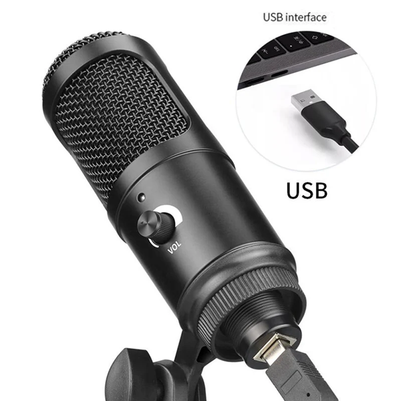 

Condenser Microphone Computer USB Port Studio Microphone For pc Sound Card Professional Karaoke Microphones DJ Live Recording