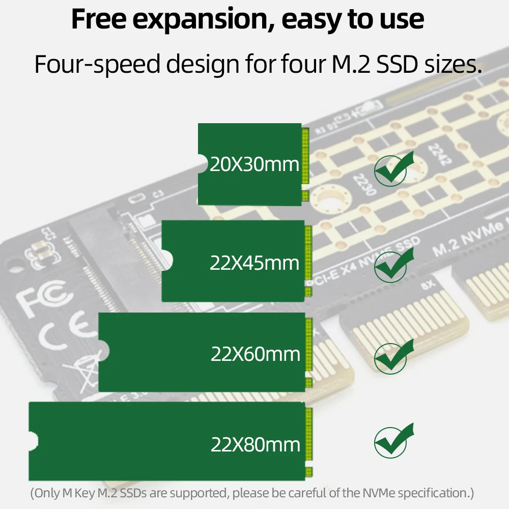 Адаптер M.2 NVME SSD M2 PCI Express X16 X8 X4 Райзер с дополнительной картой поддержка жесткий