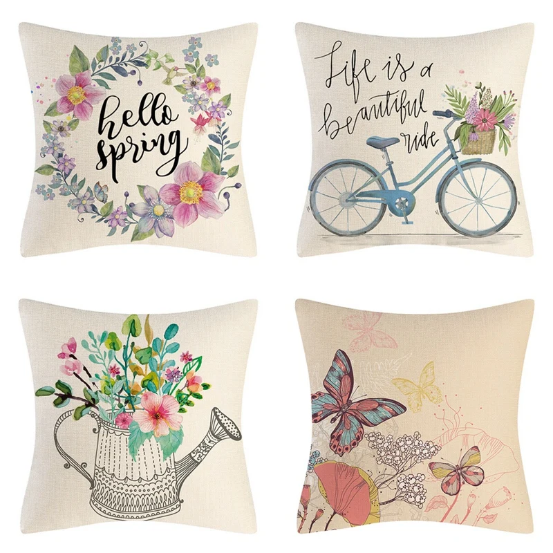 

4 PCS Creative Abstract Art Cushion Cover 45X45CM Square Pillow Case Home Decorative Throw Pillow Cases
