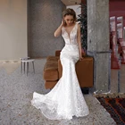 Женское свадебное платье без рукавов UZN, расшитое блестками, с V-образным вырезом, расшитое бисером