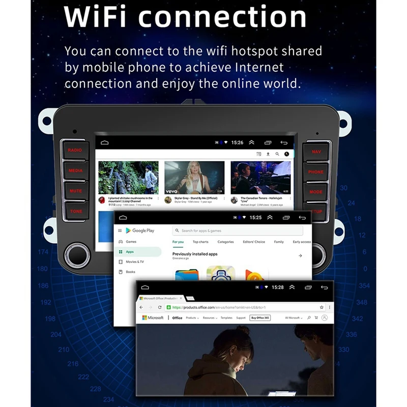 7 дюймов 2 Дина fndroid GPS Bluetooth Автомобильный MP5 плеер подходят для VW Jetta Passat Skoda