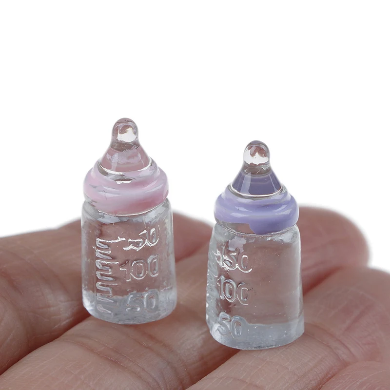 

1:12 Resin Crafts Scale Bottle Simulation Mini Milk Bottle Feeding Bottles DIY Resin Crafts Dollhouse Miniature Accessories