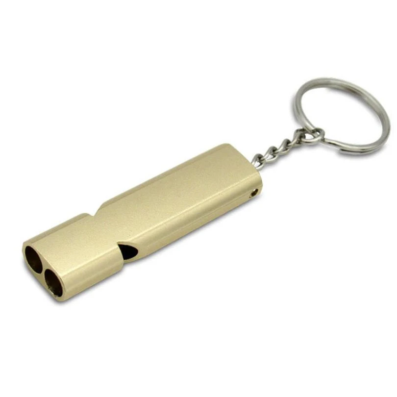 CKAHSBI Stainless Keychain Cheerleading Emergency Multifunction Tool Hot Outdoor Survival Whistle Decibel Double Pipe | Спорт и