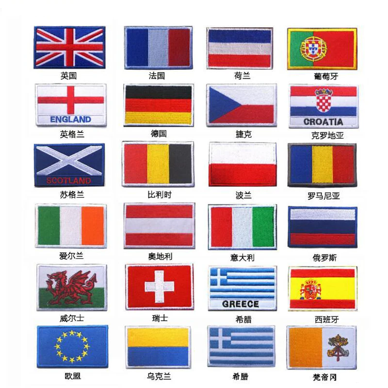 1 шт. 3D вышитая повязка на руку европейский национальный флаг вышивка тканевая