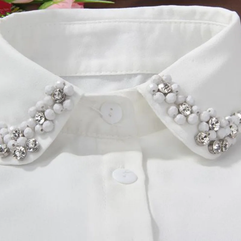 Полурубашка Женская со съемными бусинами и цветами подвеска лацкан ложный
