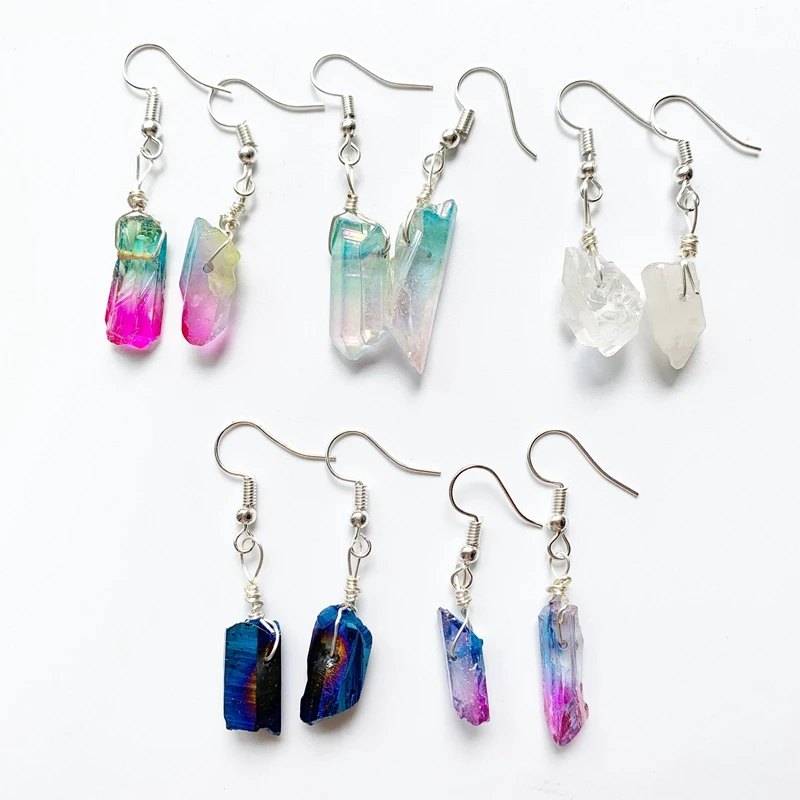 Серьги-подвески женские из натуральных камней с натуральными камнями