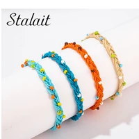 colorful boho beaded bracelets string natural multi layer beads charm tassel jewer handmad knot rope bracelet for women gift