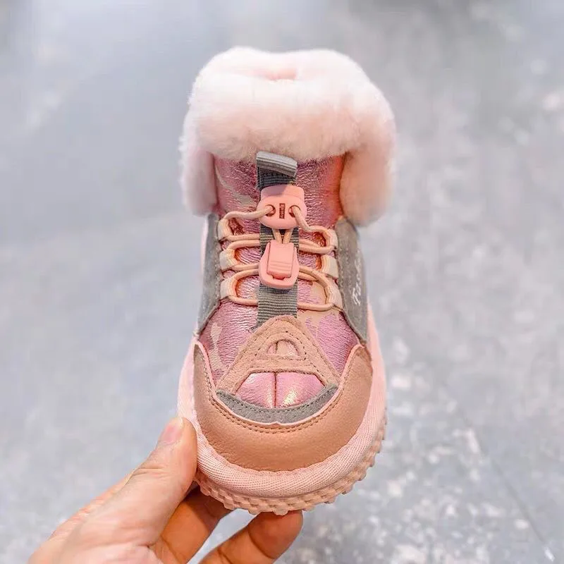 Новинка Теплая обувь средней длины для девочек Детские хлопковые зимние сапоги