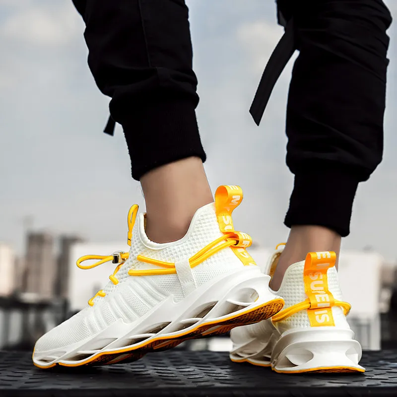 Summer White Mesh Men's Sneakers 2021 Spring Marathon Blade Running Shoes Men Air Cushion Sneakers Sport Man zapatillas deporte