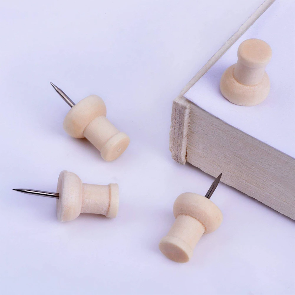 1 коробка деревянных Thumbtack домашнее Рисование с организующим контейнером карта