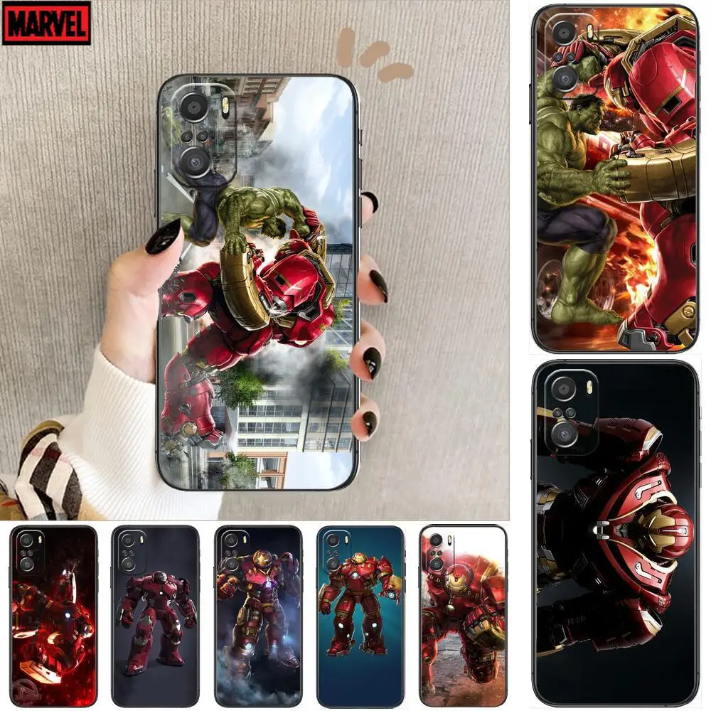 

Marvel Anti-Hulk Battlegear Phone Case For xiaomi mi 11 Lite pro Ultra 10s 9 8 MIX 4 FOLD 10T 5g Black Cover Silicone Back Prett