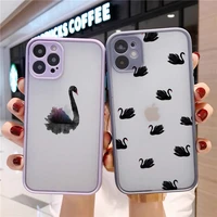 swan simple phone case for iphone x xs max xr for iphone 13 12 mini 11 pro max 7 8 plus se 2 hard shockproof animal back fundas