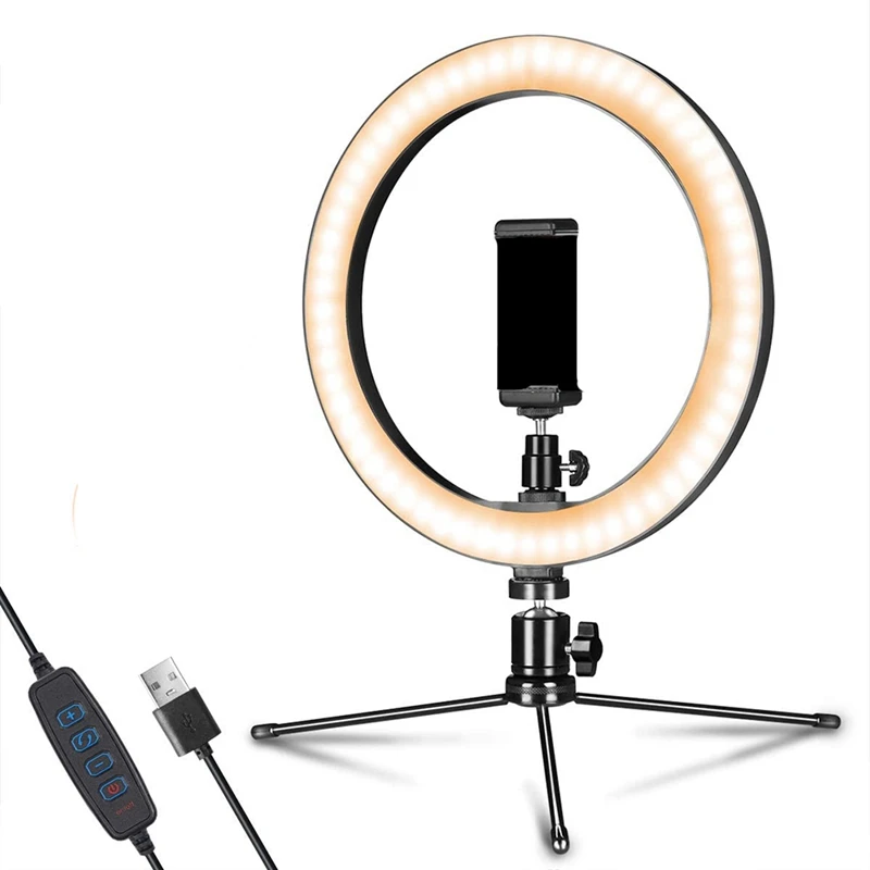 Светодиодный кольцевой светильник 10 дюймов со штативом для прямой трансляции и