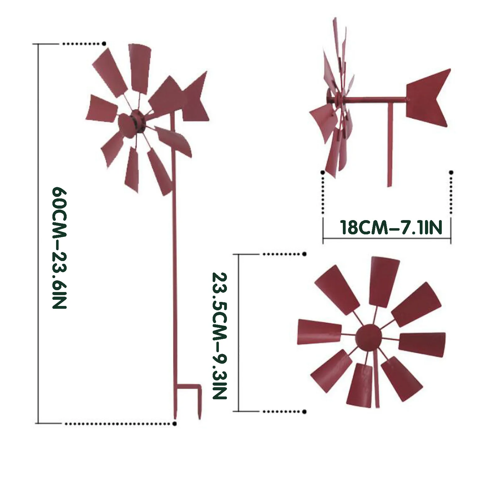 

2021 Garden Decorative Iron Windmill Yard Plug-In Winnower Garden Wind Spinner Ornament Rotary Windmill Garden Plug-In Le jardin